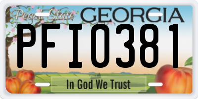GA license plate PFI0381