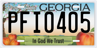 GA license plate PFI0405
