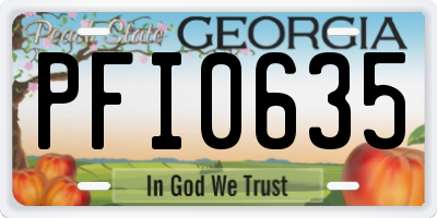 GA license plate PFI0635