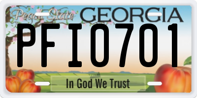 GA license plate PFI0701