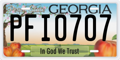 GA license plate PFI0707
