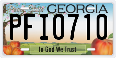 GA license plate PFI0710