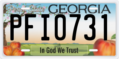 GA license plate PFI0731