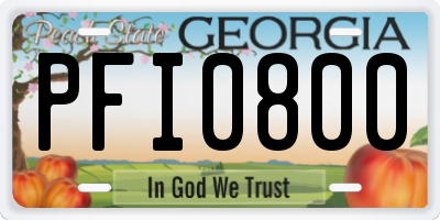 GA license plate PFI0800
