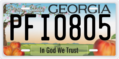 GA license plate PFI0805