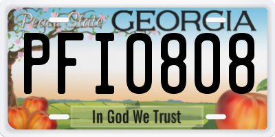 GA license plate PFI0808