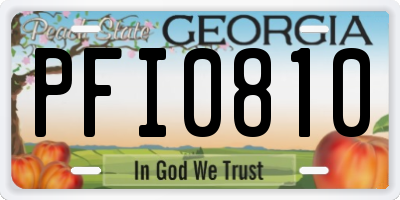 GA license plate PFI0810