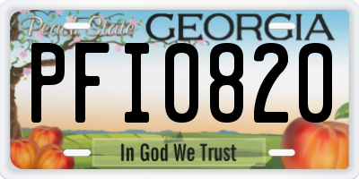 GA license plate PFI0820