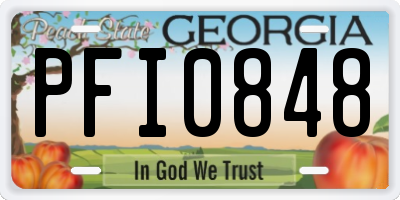 GA license plate PFI0848