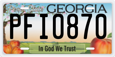 GA license plate PFI0870