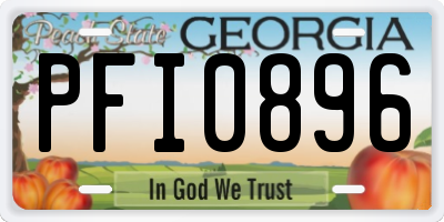 GA license plate PFI0896