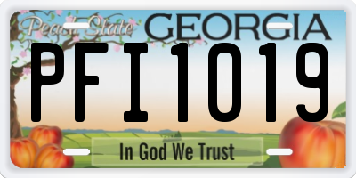 GA license plate PFI1019