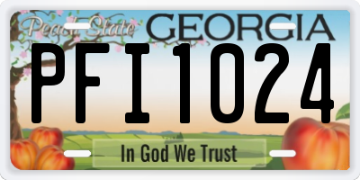 GA license plate PFI1024