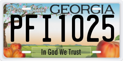 GA license plate PFI1025