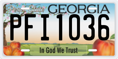 GA license plate PFI1036