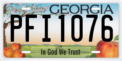 GA license plate PFI1076