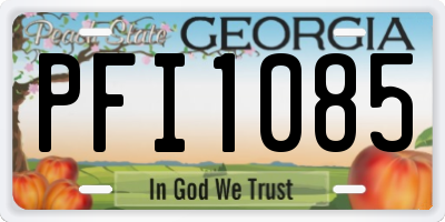 GA license plate PFI1085