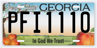 GA license plate PFI1110