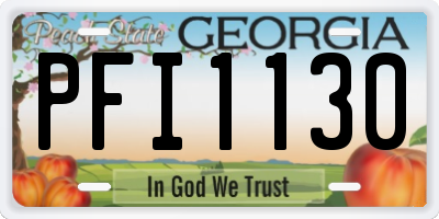 GA license plate PFI1130