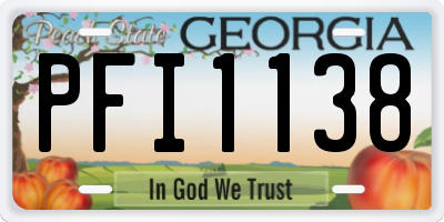 GA license plate PFI1138