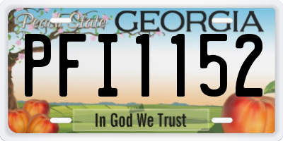 GA license plate PFI1152