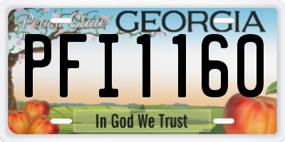 GA license plate PFI1160