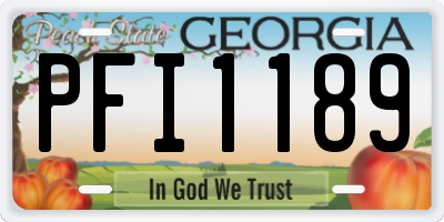 GA license plate PFI1189