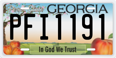 GA license plate PFI1191