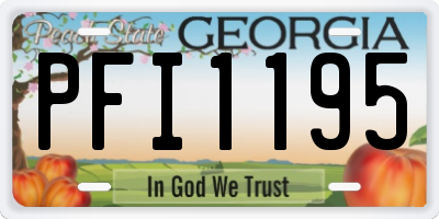GA license plate PFI1195