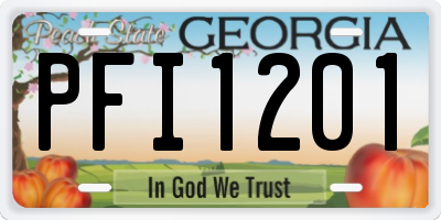 GA license plate PFI1201