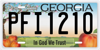 GA license plate PFI1210