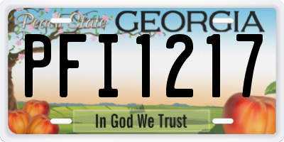 GA license plate PFI1217