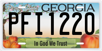 GA license plate PFI1220