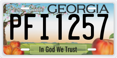 GA license plate PFI1257