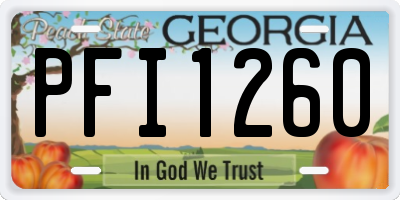GA license plate PFI1260