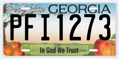 GA license plate PFI1273