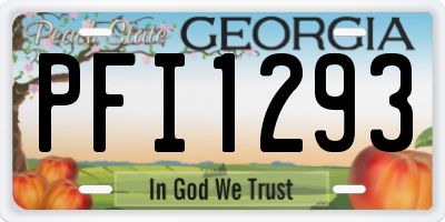 GA license plate PFI1293