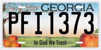 GA license plate PFI1373
