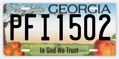 GA license plate PFI1502