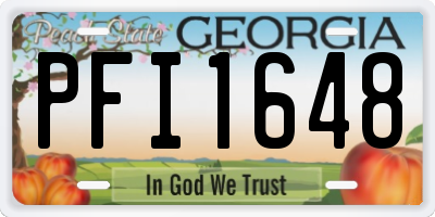 GA license plate PFI1648