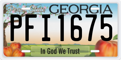 GA license plate PFI1675