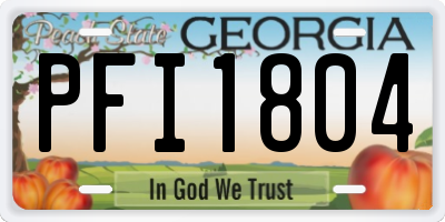 GA license plate PFI1804