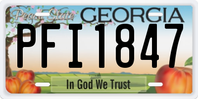 GA license plate PFI1847