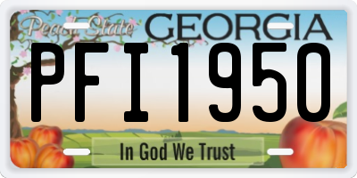 GA license plate PFI1950