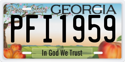 GA license plate PFI1959