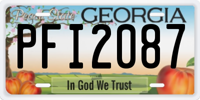 GA license plate PFI2087