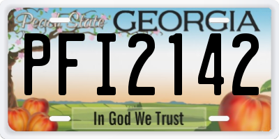 GA license plate PFI2142