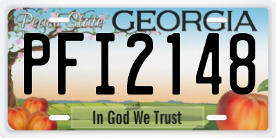 GA license plate PFI2148
