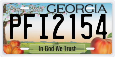 GA license plate PFI2154