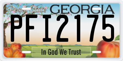 GA license plate PFI2175